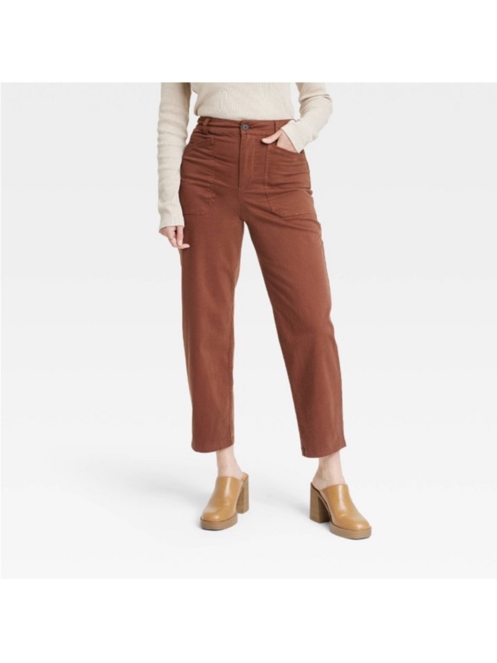 Women’s High Rise Barrel Pants Universal Thread Brown